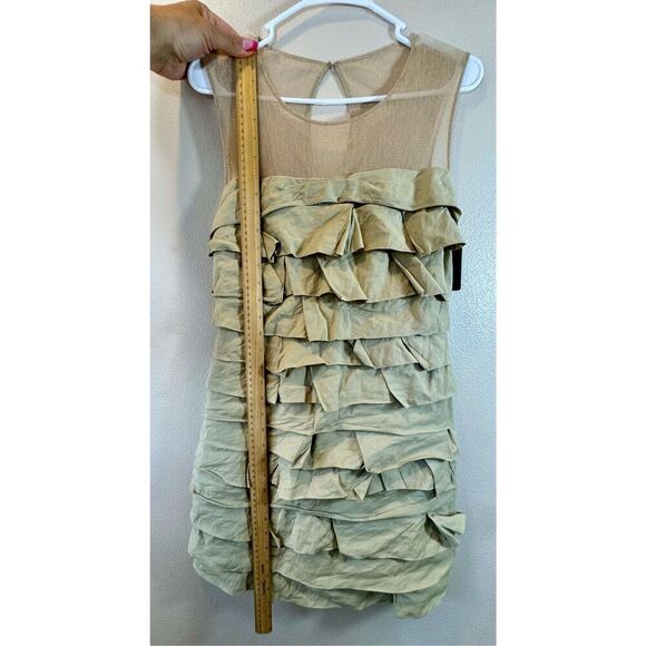 NWT  Robert Rodriguez Mesh Paneled Taffeta Ruffle Tiered Dress Women's 2 - Picture 8 of 11